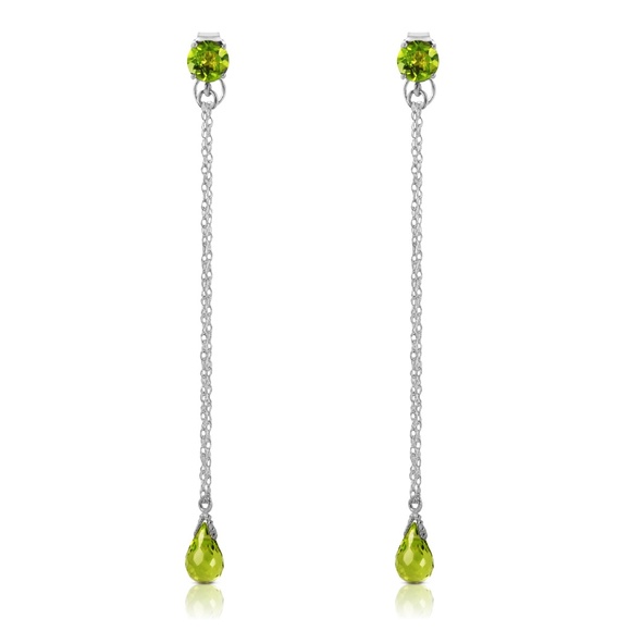 14K. GOLD CHANDELIER EARRING WITH NATURAL PERIDOTS
